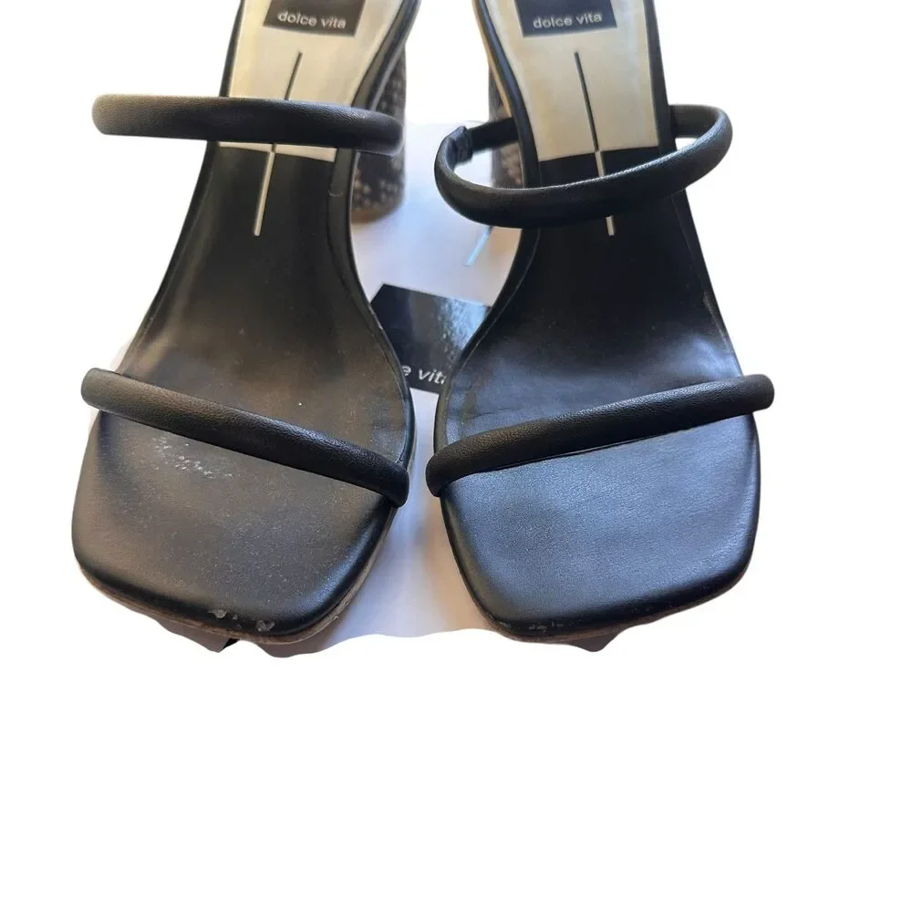DOLCE VITA Noles Leather‎ Snake Print Heel Black/Brown Sz 8